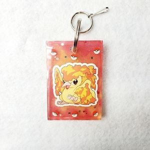 Moltres Pokemon Fire Type Red and Yellow Resin Keychain